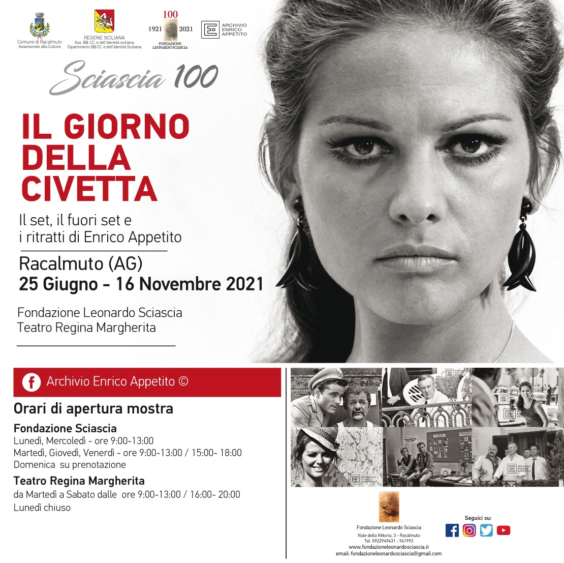 ORARI PER VISITARE LA MOSTRA DELLE FOTOGRAFIE DI ENRICO APPETITO DAL SET DEL FILM IL GIORNO DELLA CIVETTA