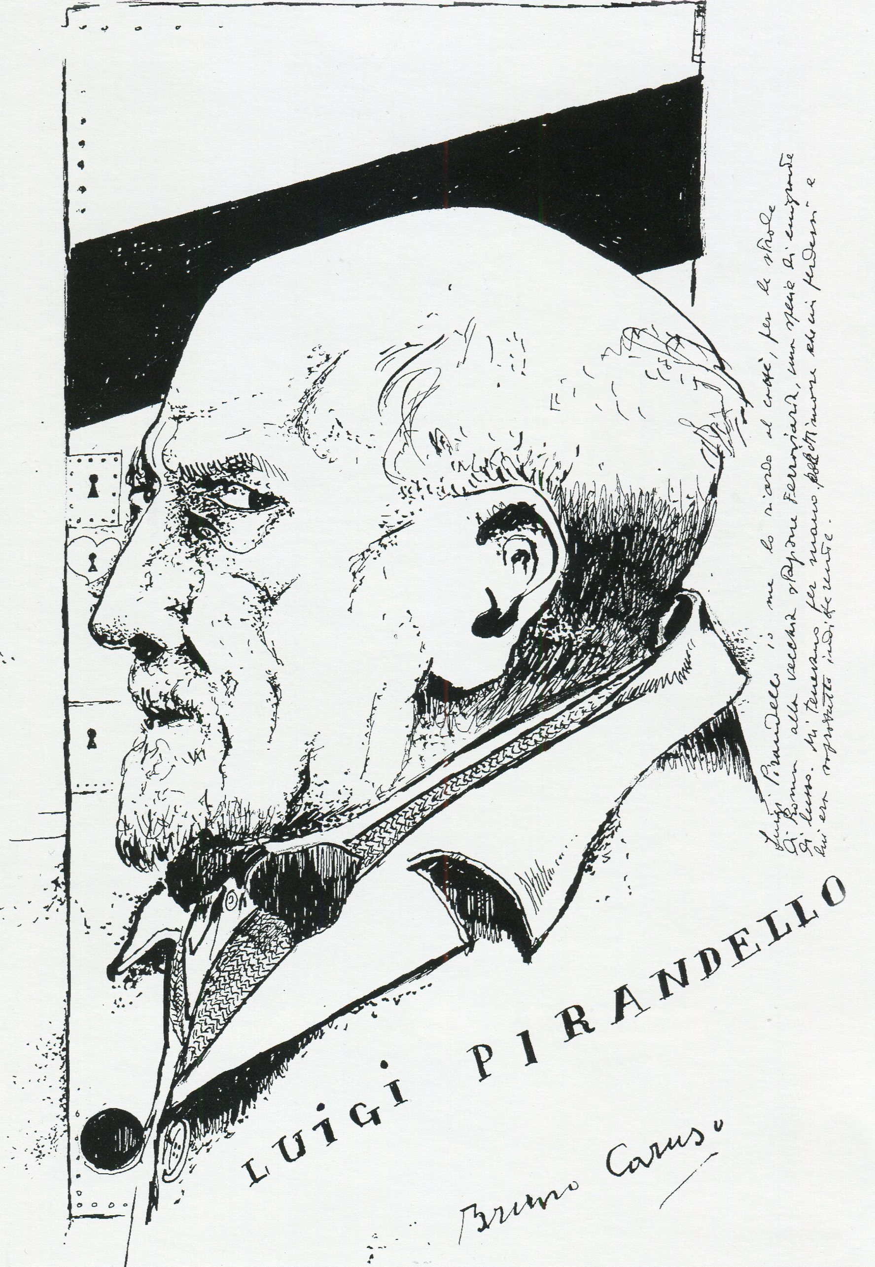 Luigi Pirandello - Disegno a china di Bruno Caruso